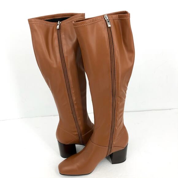 Franco Sarto Womens L-Tribute Knee High Boots US 8 M EU 38.5 Saddle Tan NIB - Picture 8 of 11
